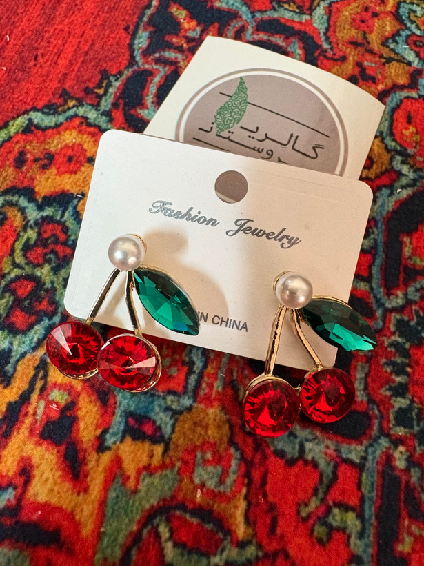 گوشواره گیلاس طرح جواهری