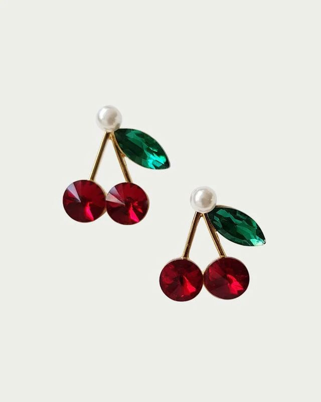 گوشواره گیلاس طرح جواهری