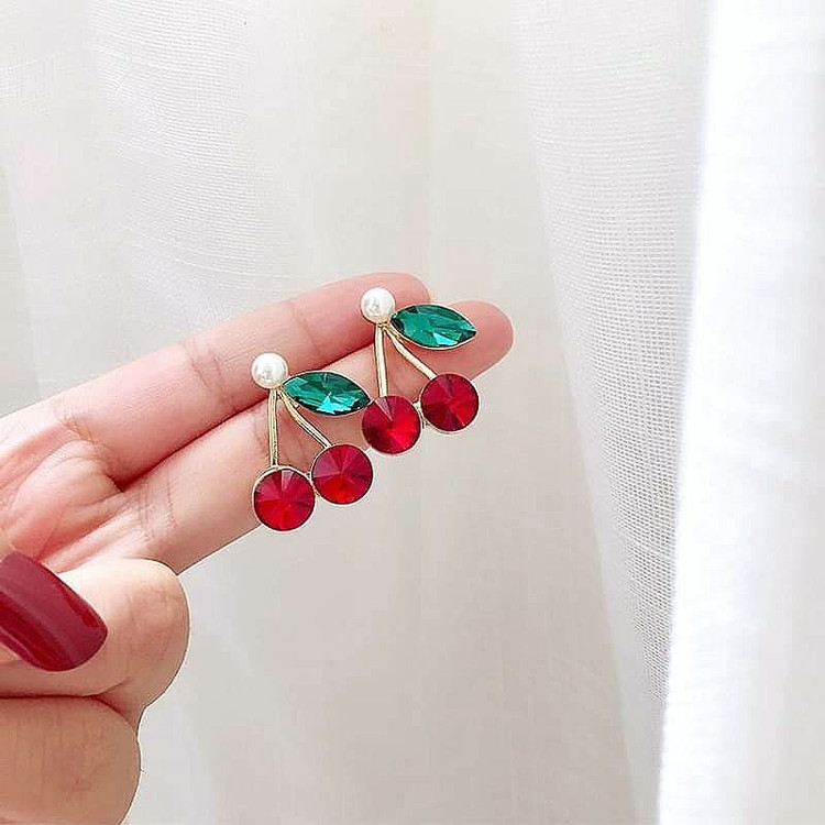 گوشواره گیلاس طرح جواهری