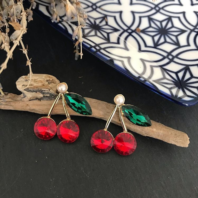 گوشواره گیلاس طرح جواهری